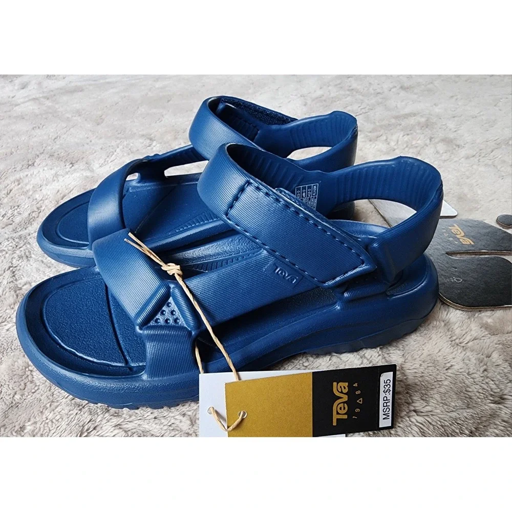 Teva Hurricane Drift Blue Lightweight Rubber Sandals Kids 13 1124072C-K